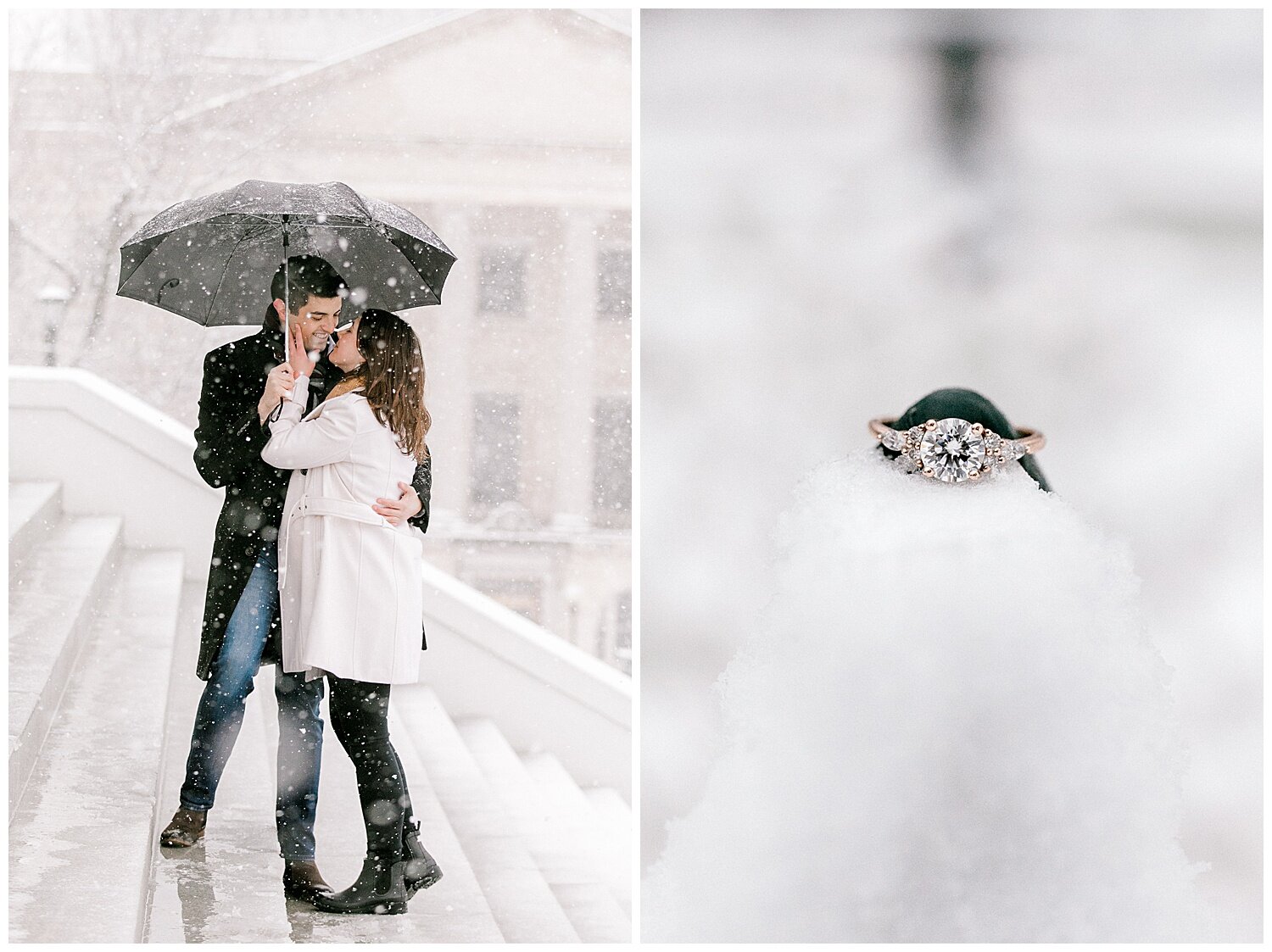 Virginia State Capitol Winter Engagement Session - Richmond VA Wedding Photographer