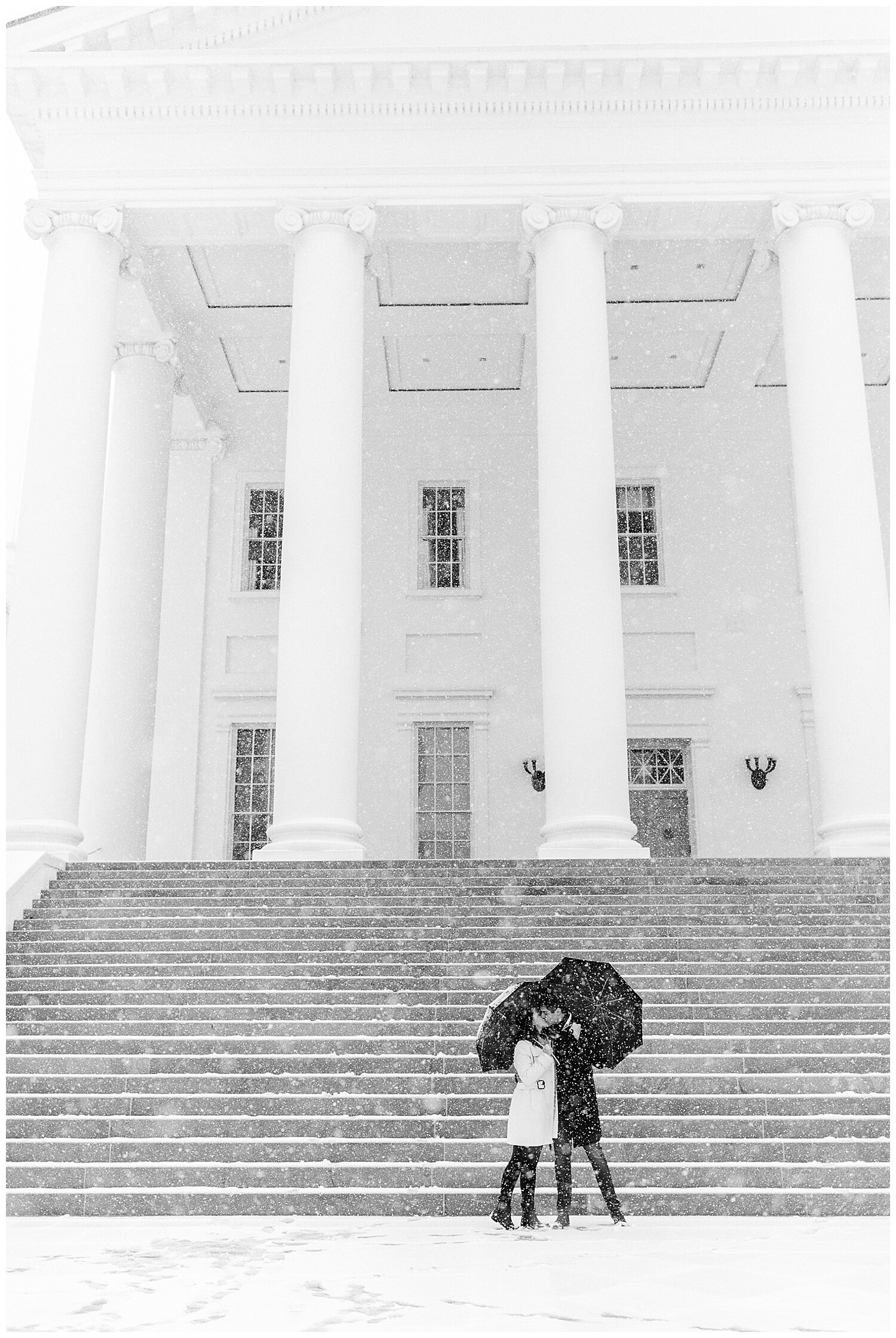 Virginia State Capitol Winter Engagement Session - Richmond VA Wedding Photographer