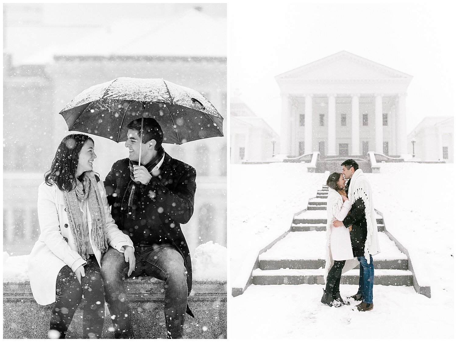 Virginia State Capitol Winter Engagement Session - Richmond VA Wedding Photographer