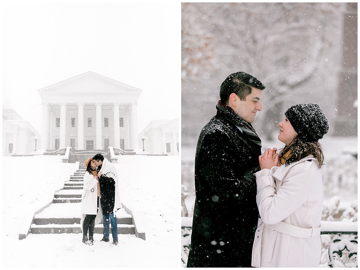 Virginia State Capitol Winter Engagement Session - Richmond VA Wedding Photographer